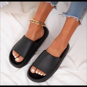 Black non slip slides